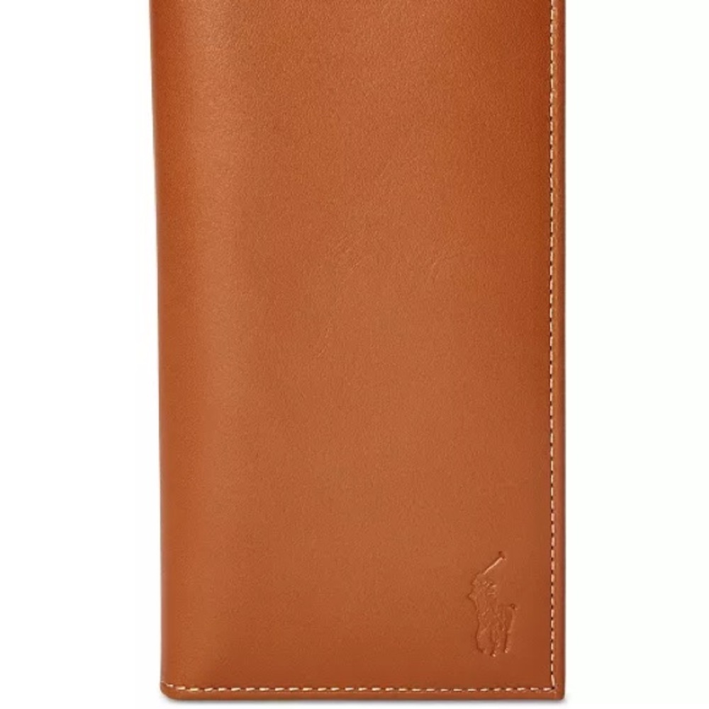 Polo Ralph Lauren Calfskin Leather Checkbook Wallet